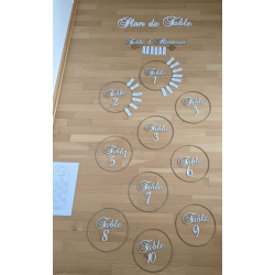 un Numéro de table en chiffre pour plan de table dans des cercles