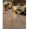 Sous Verre plexiglas 3 personnalisations : nom des mariés, date du mariage et prénom de l'invité (modèle Clem)