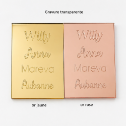 MARQUE-PLACE EN PLEXIGLAS gravé ROND, HEXAGONE OU CŒUR