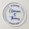 Sous Verre plexiglas 3 personnalisations : nom des mariés, date du mariage et prénom de l'invité (modèle Clem)