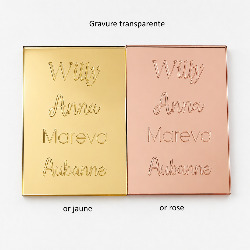Sous Verre  plexiglas 2 personnalisations : nom des mariés et date du mariage (modèle Clem)