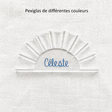 Demi-Soleil,  marque-place en  plexiglas