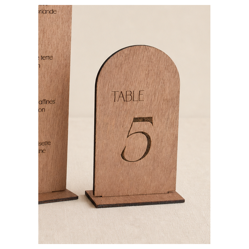 Numéro, en bois, modèle arche