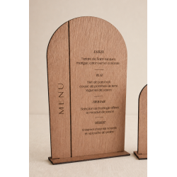 Menu en bois, modèle arche
