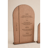 Menu en bois, modèle arche