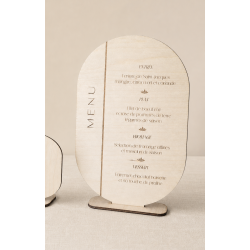 Menu en bois,  modèle Épure