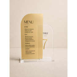 Menu et numéro en plexiglas Modèle Cristal