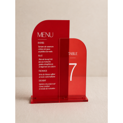 Menu et numéro en plexiglas Modèle Cristal