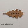 Feuille,  Marque Place en bois gravé.
