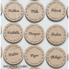 Sous Verre bois 3 personnalisations : nom des mariés, date du mariage et prénom de l'invité (modèle Thib)